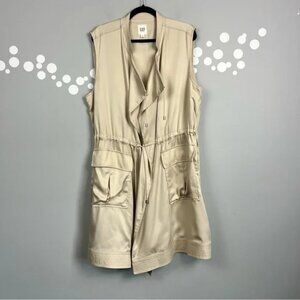Gap Sleeveless Lyocell Tencel Utility Duster Vest Size XL